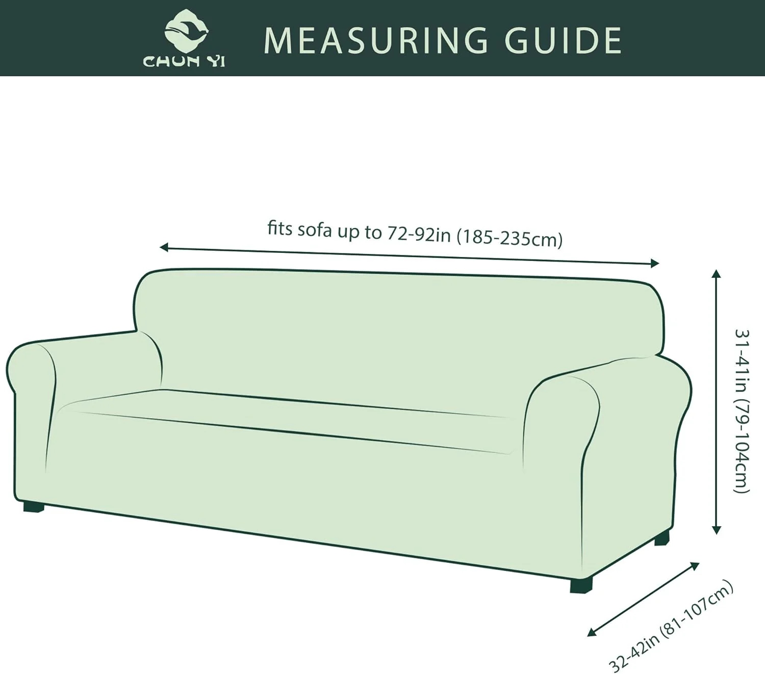 1 Piece Jacquard Sofa Cover - 3 Seater (Dove Grey) - Image 3