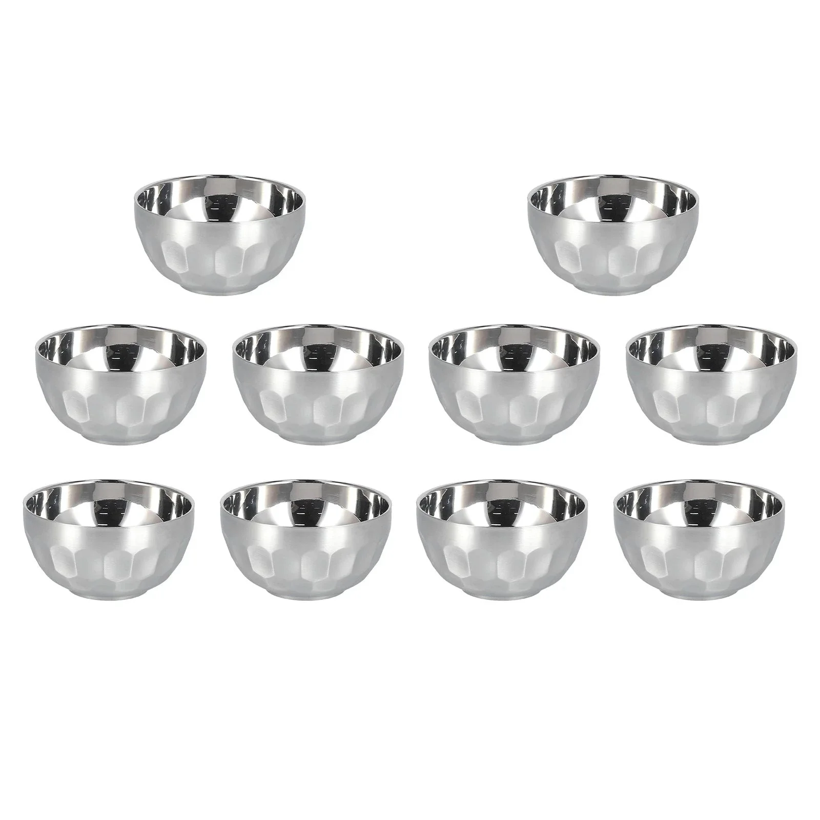 10pcs Stainless Steel Double Wall Heat Insulated Bowls - Image 2