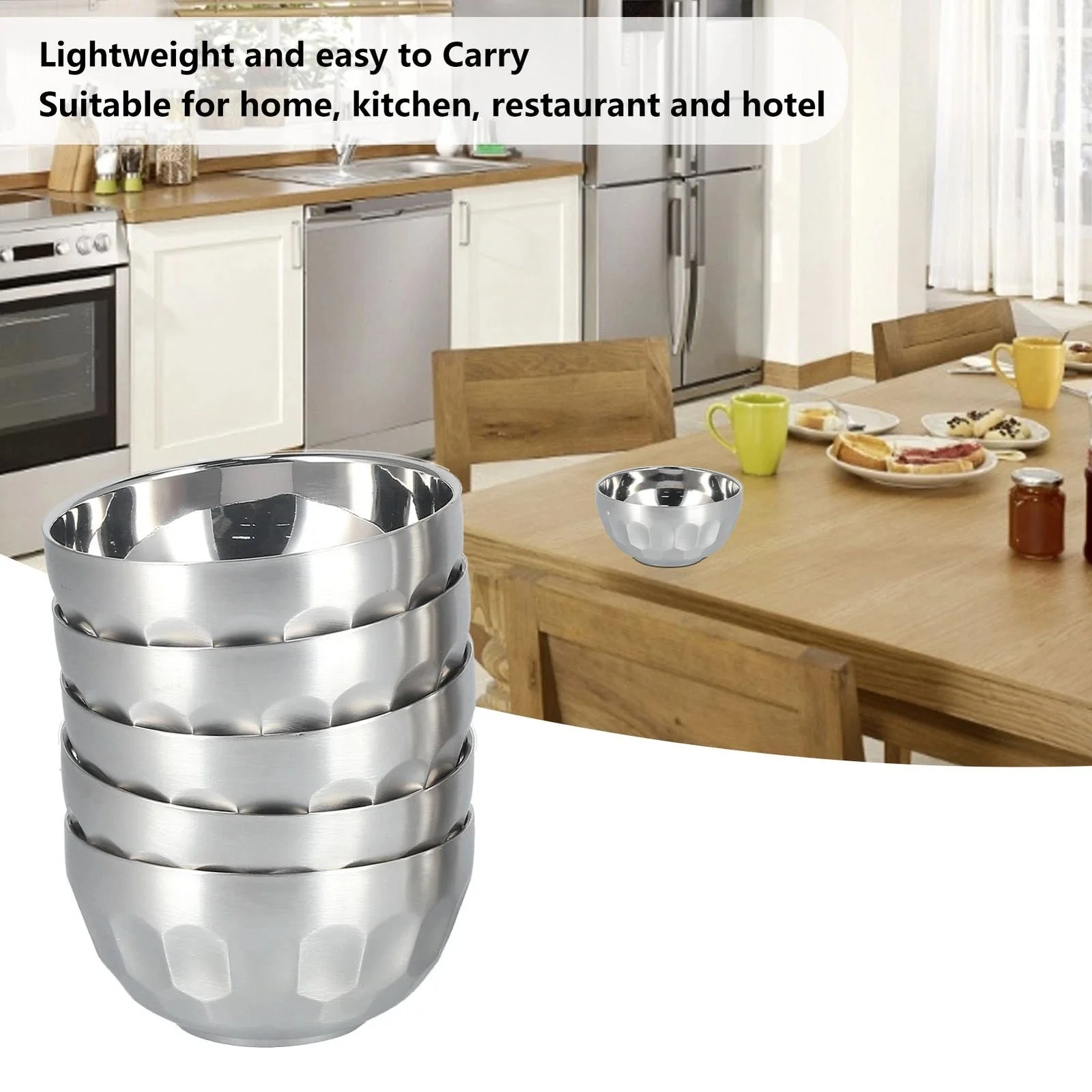 10pcs Stainless Steel Double Wall Heat Insulated Bowls - Image 6