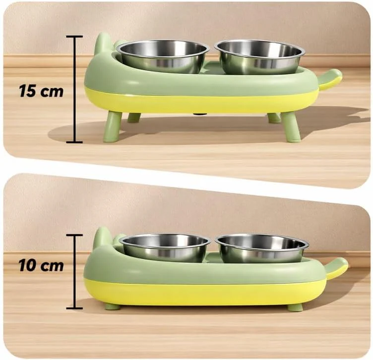 15° Elevated Cat Food Bowls For Cats & Small Dogs - Purple - Image 4