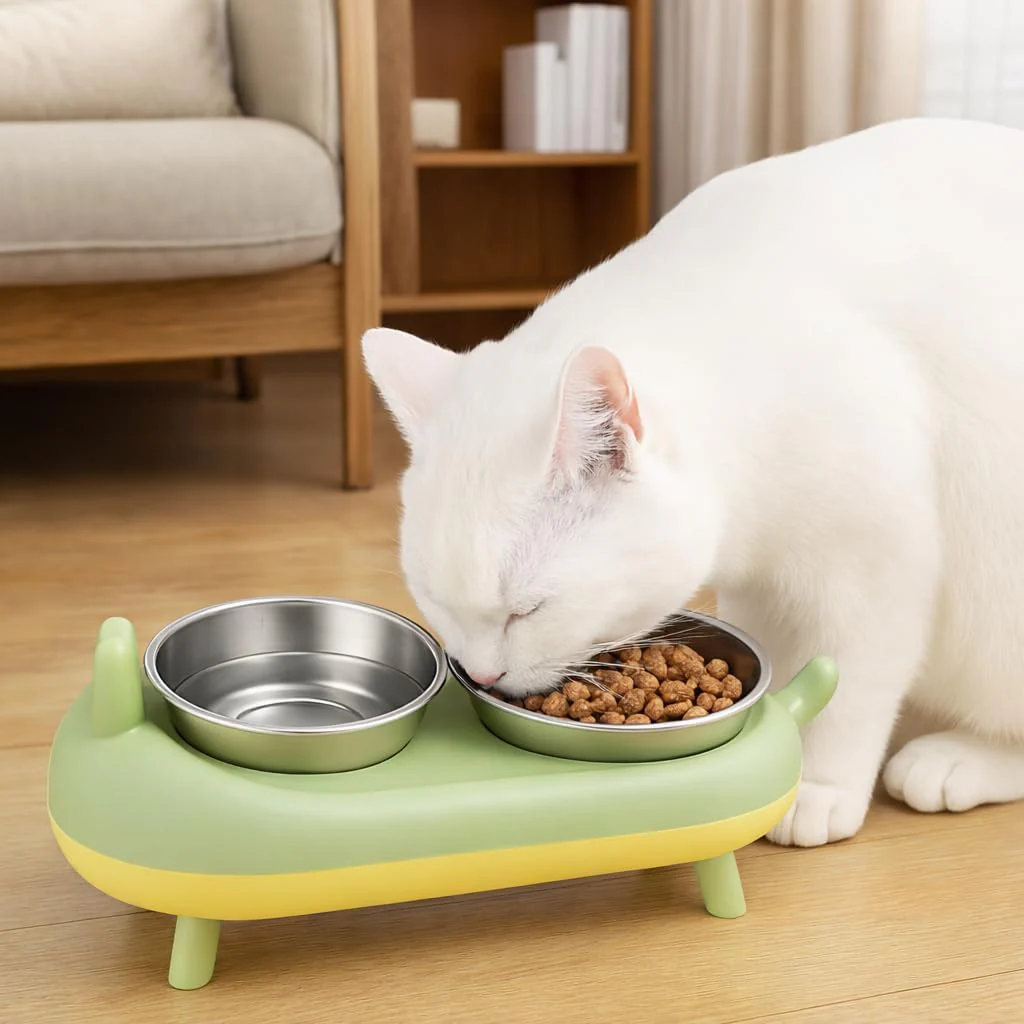 15° Elevated Cat Food Bowls For Cats & Small Dogs - Purple - Image 7