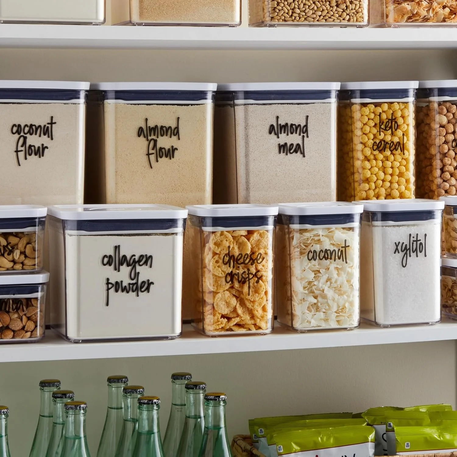 170 Keto Kitchen Pantry Labels for Food Storage Containers - Black Script - Image 2