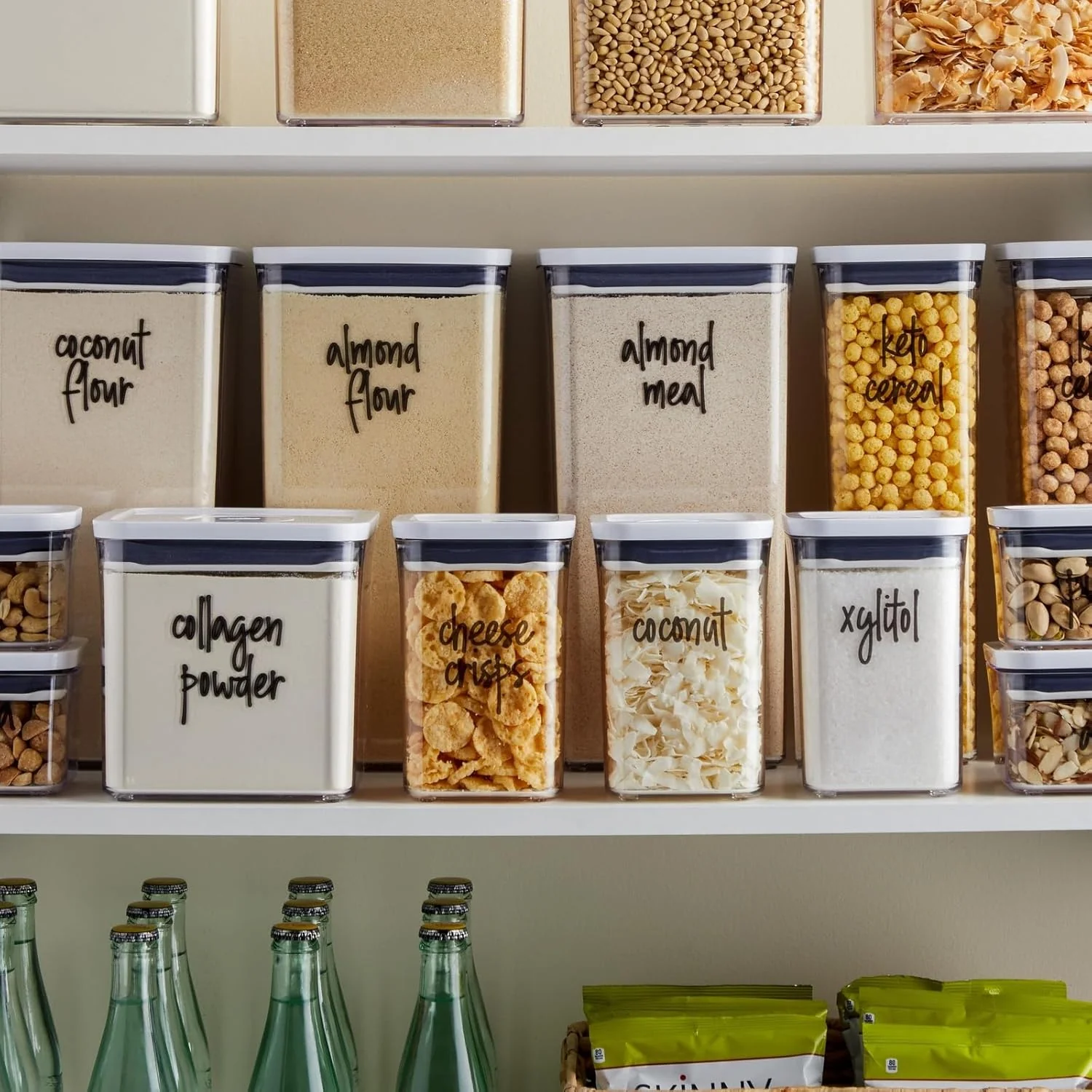 170 Keto Kitchen Pantry Labels for Food Storage Containers - Black Script - Image 3