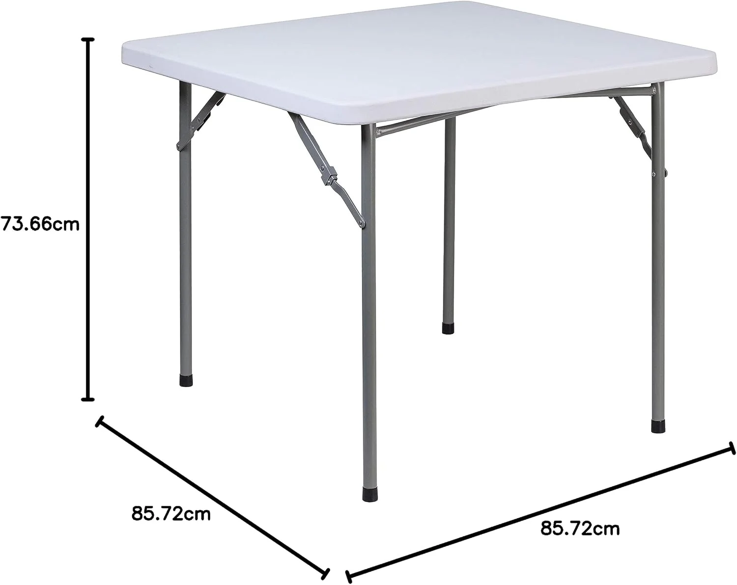 2.81-Foot Square Granite White Plastic Folding Table - Image 3