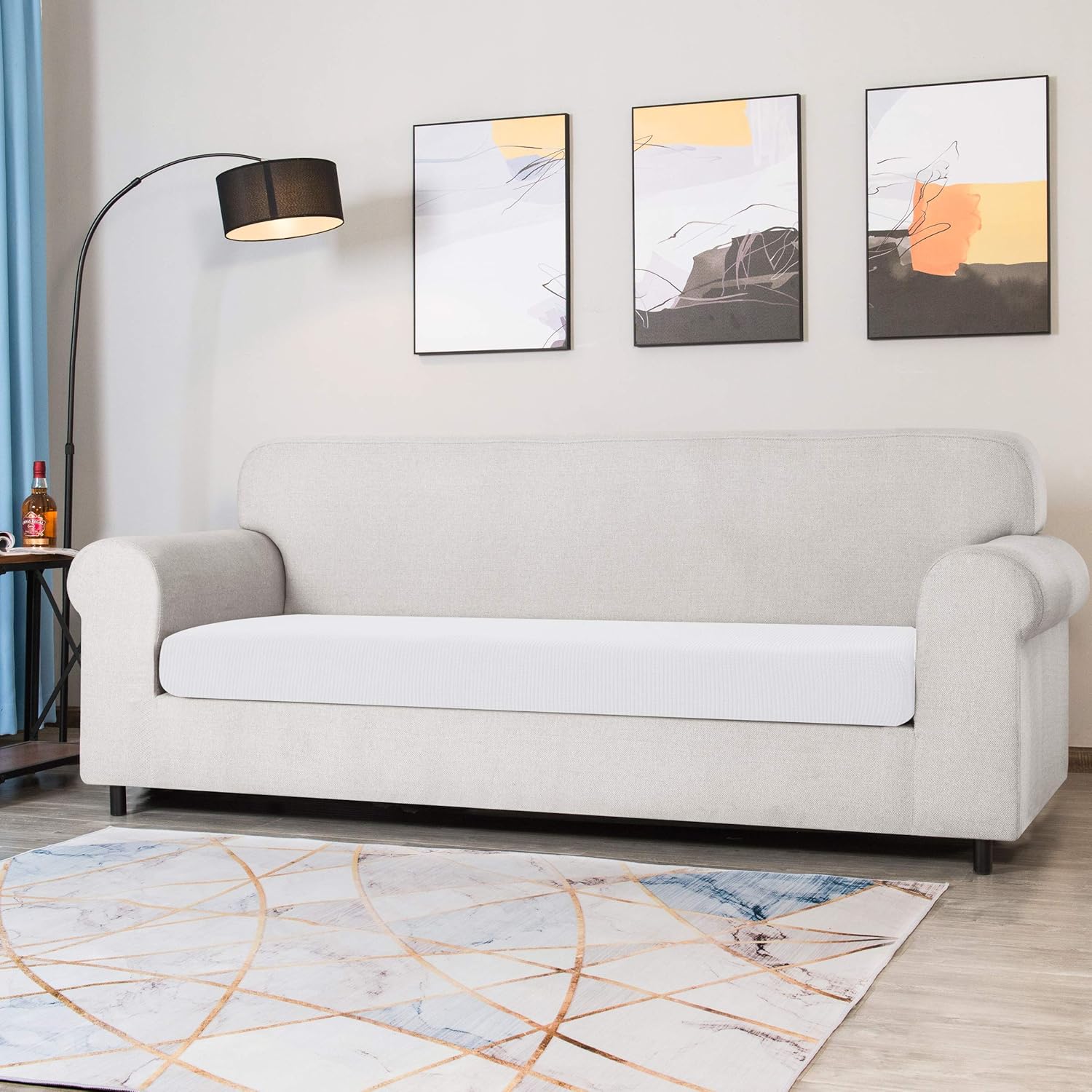 2 Seater Slipcover for Loveseat Couch - White - Image 3