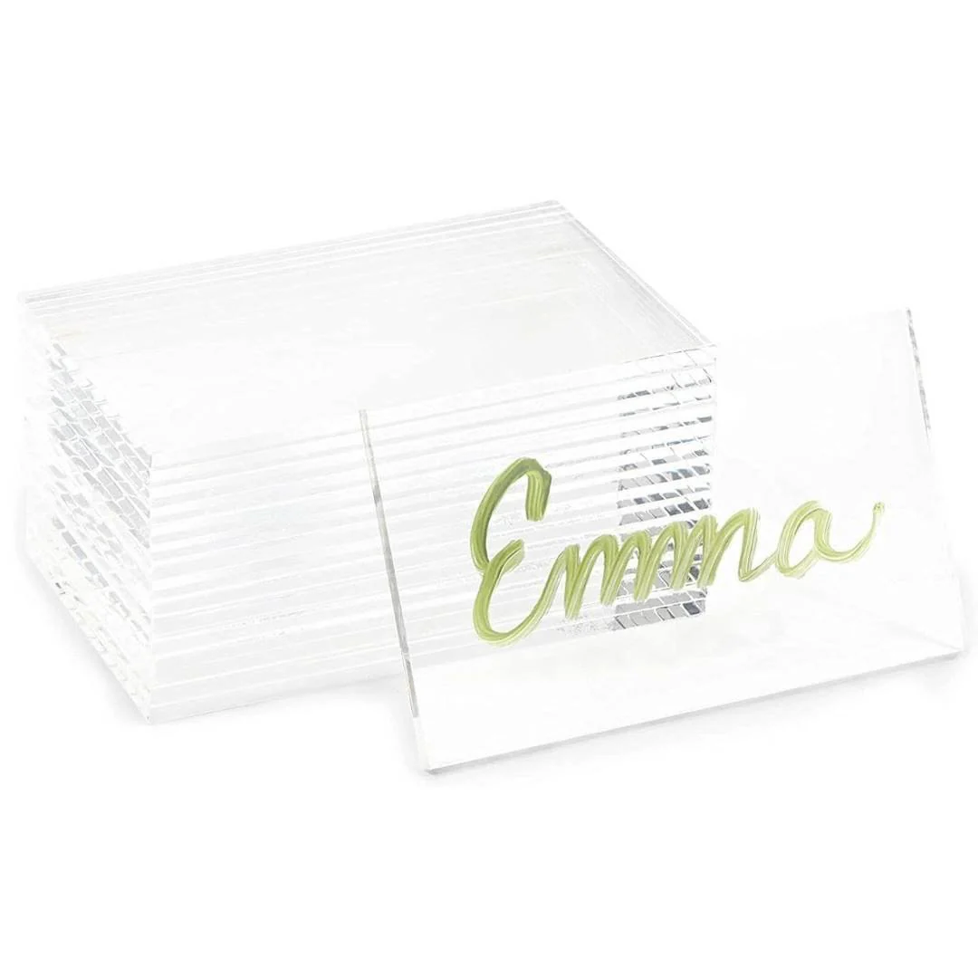 20-Pack of Rectangular Acrylic Wedding Place Cards - 9x5cm Each