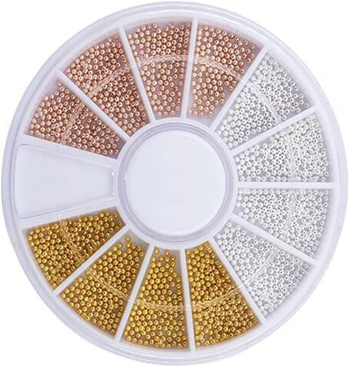 3 Colour 1mm Tiny Caviar Beads Nail Art Studs - 3 Pack - Image 4