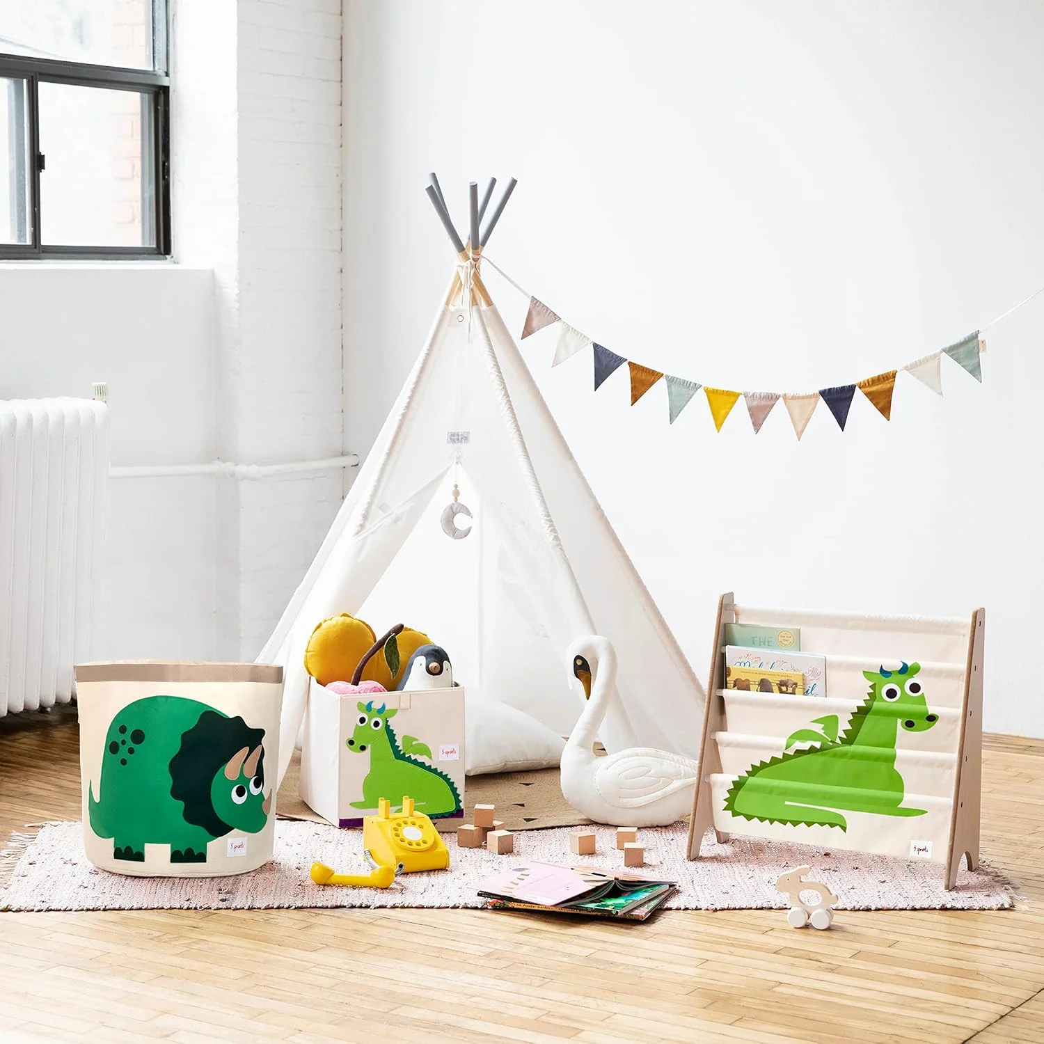 3 Sprouts Children Canvas Book Rack - Various Animal Characters - Image 8