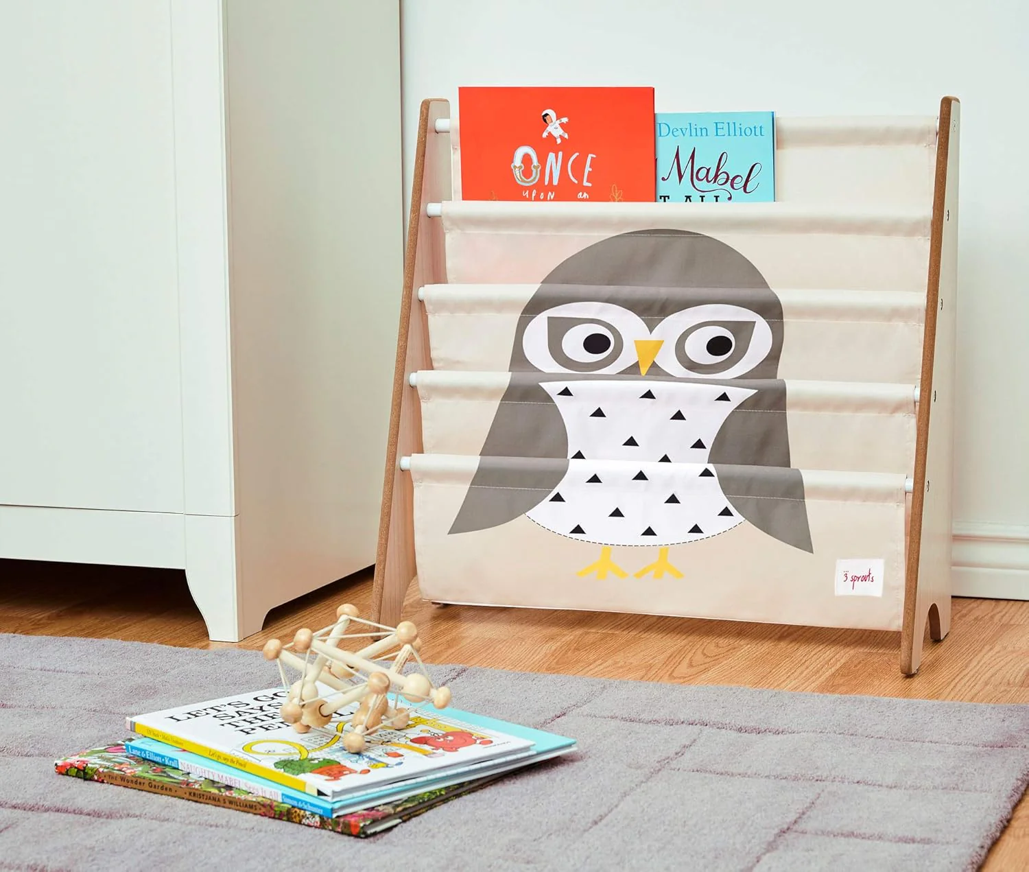 3 Sprouts Children Canvas Book Rack - Various Animal Characters - Image 9