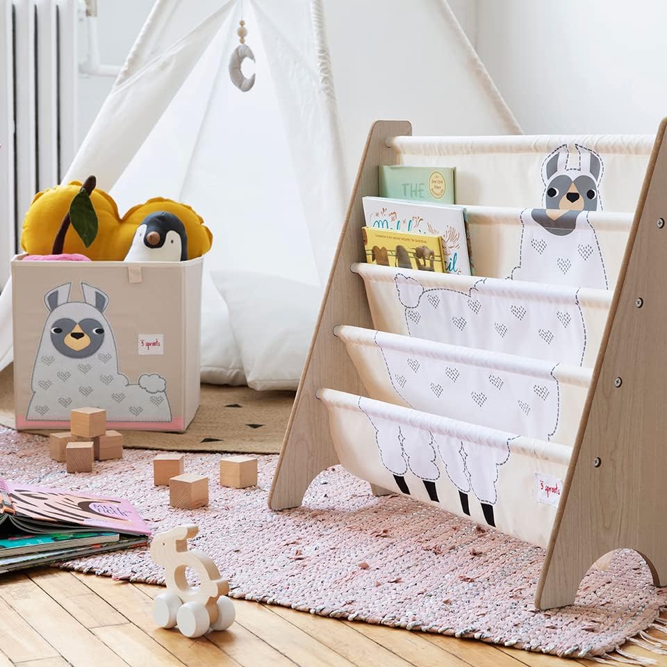 3 Sprouts Children's Book Rack - Llama - Image 2