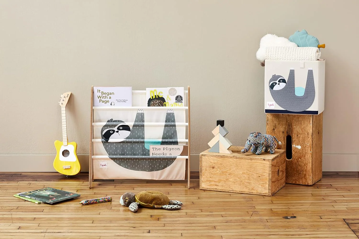 3 Sprouts Children's Book Rack - Sloth - Image 6