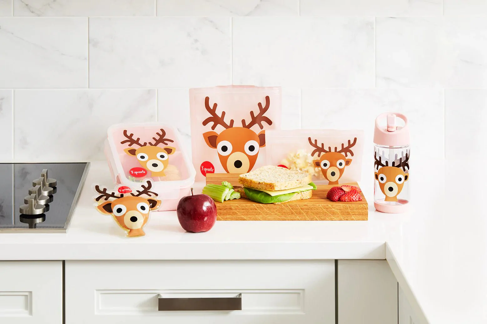 3 Sprouts Ice Pack – Reusable Lunch Bag Cooler - Deer - Image 4