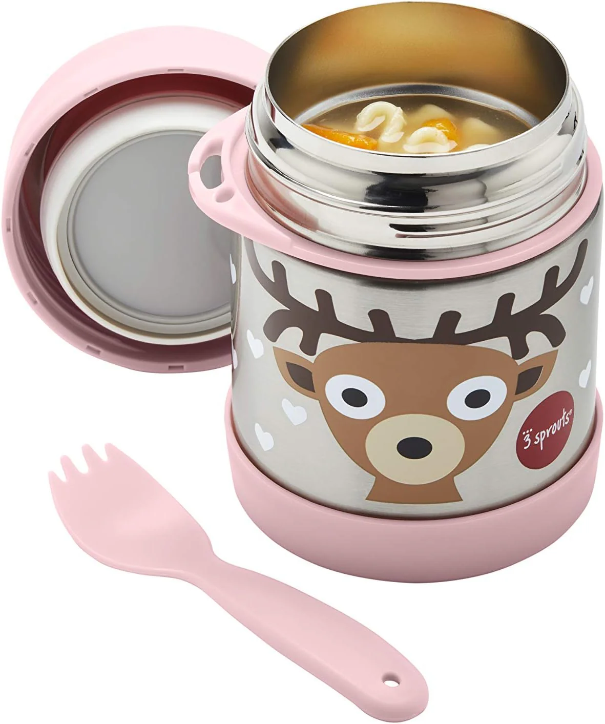 3 Sprouts Stainless Steel Food Flask and Spork for Kids - Deer - Image 3