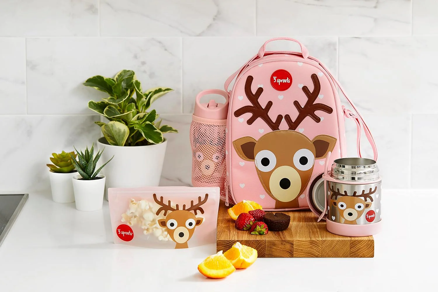 3 Sprouts Stainless Steel Food Flask and Spork for Kids - Deer - Image 4