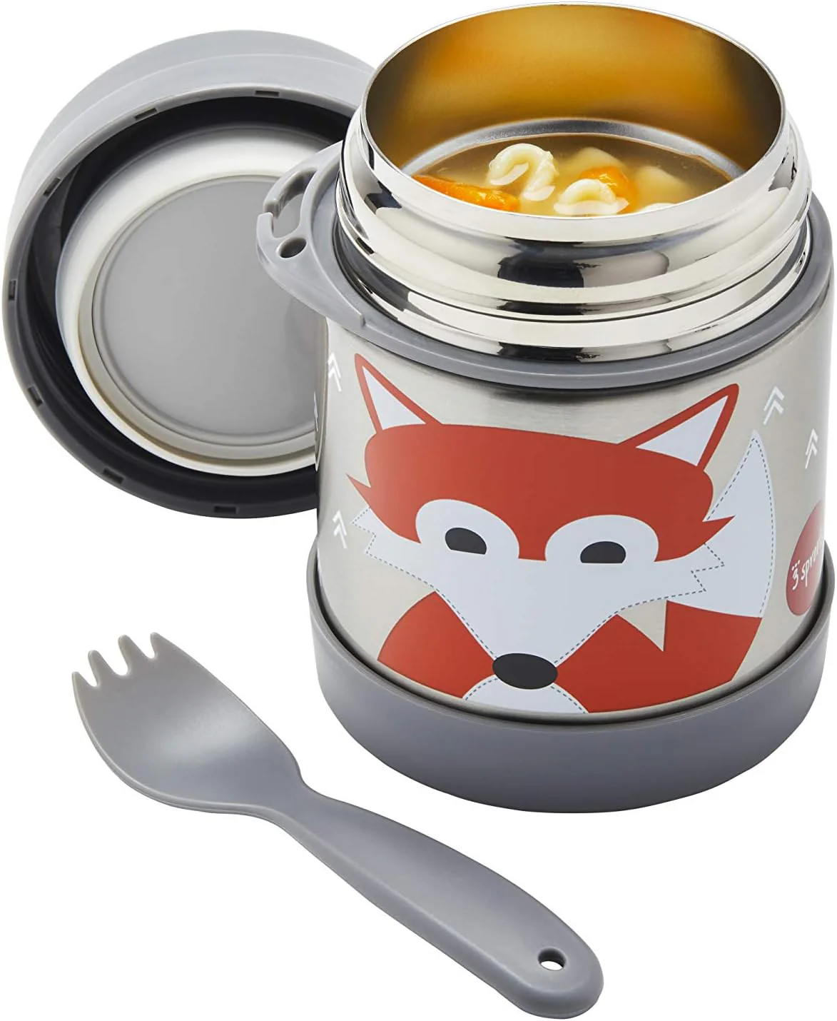 3 Sprouts Stainless Steel Food Flask and Spork for Kids - Fox - Image 3