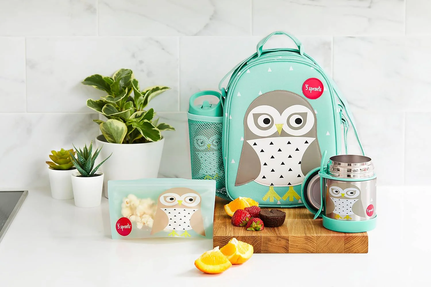 3 Sprouts Stainless Steel Food Flask and Spork for kids - Owl - Image 4