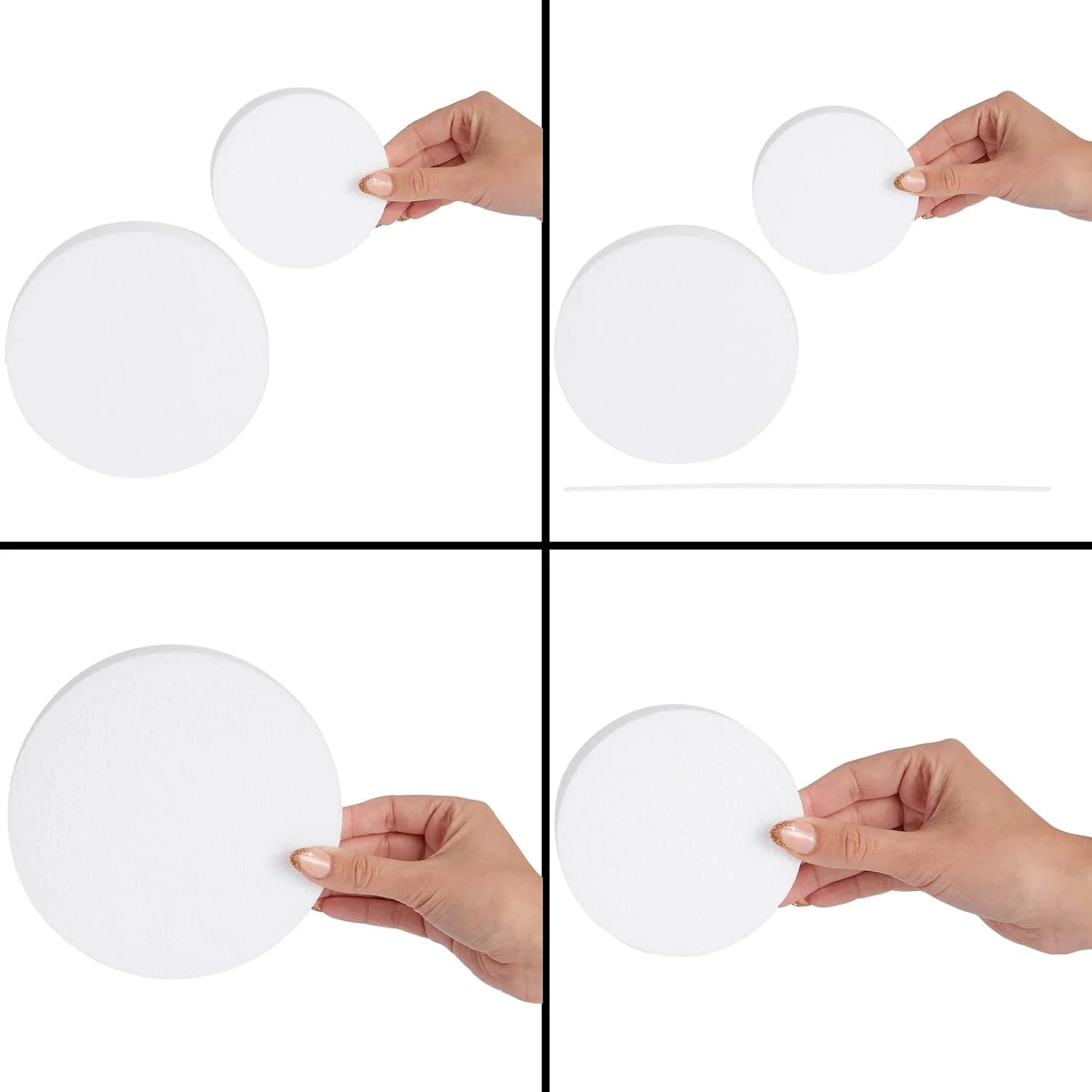 30 Craft Foam Circles with 30 Plastic Dowels (2 Sizes) - Image 4