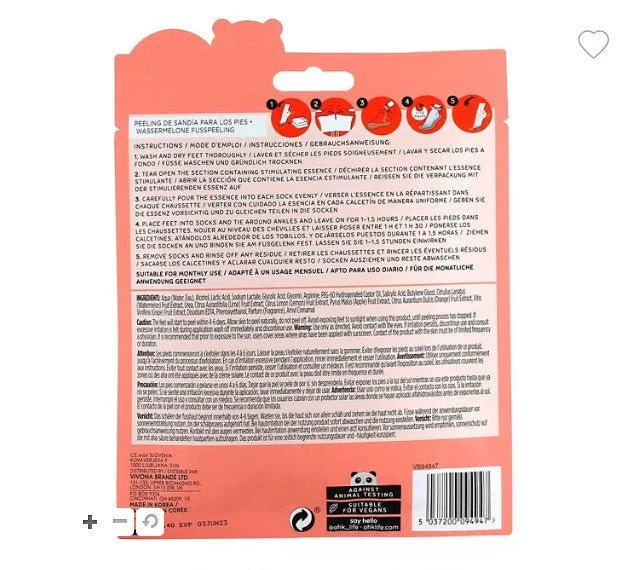 Oh K! Korean Beauty Foot Peel/Foot Mask - Watermelon - Image 2