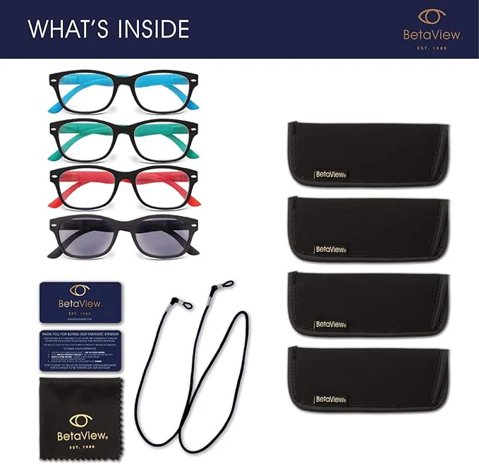 4 Pack Reading Glasses With UV Protection Unisex (+2.00) - Image 4