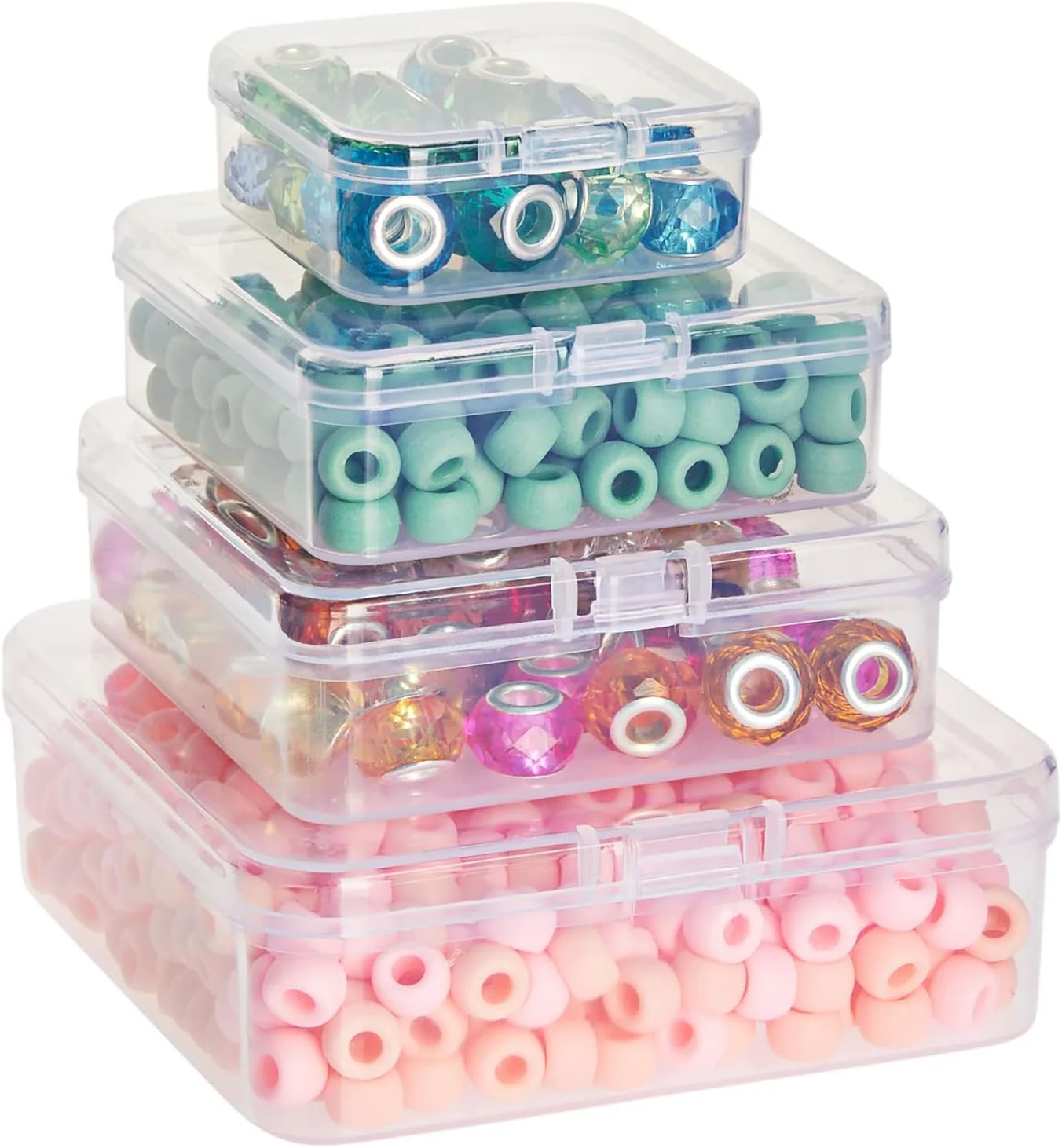 40 Piece Empty Square Mini Storage Containers with Lids (4 Sizes) - Image 3