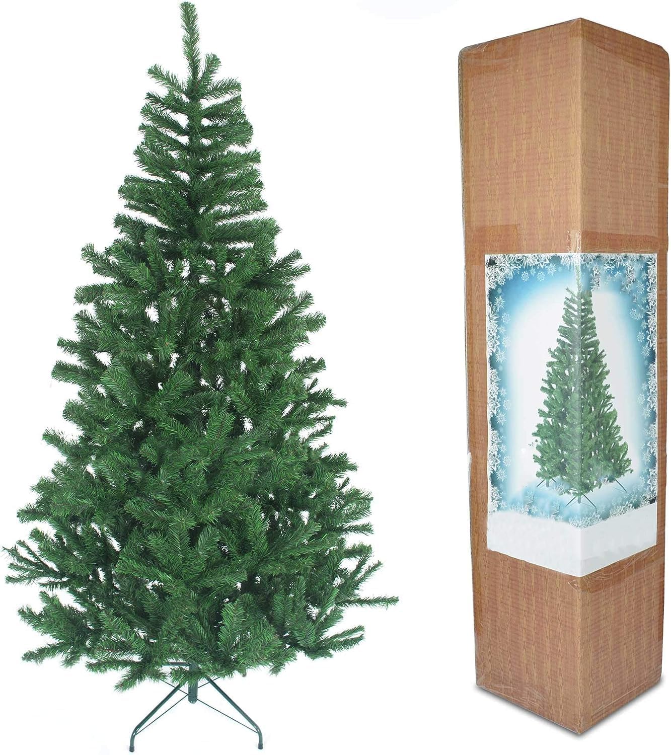4FT Alaskan Pine Green Artificial Bushy Christmas Tree - 230 Tips