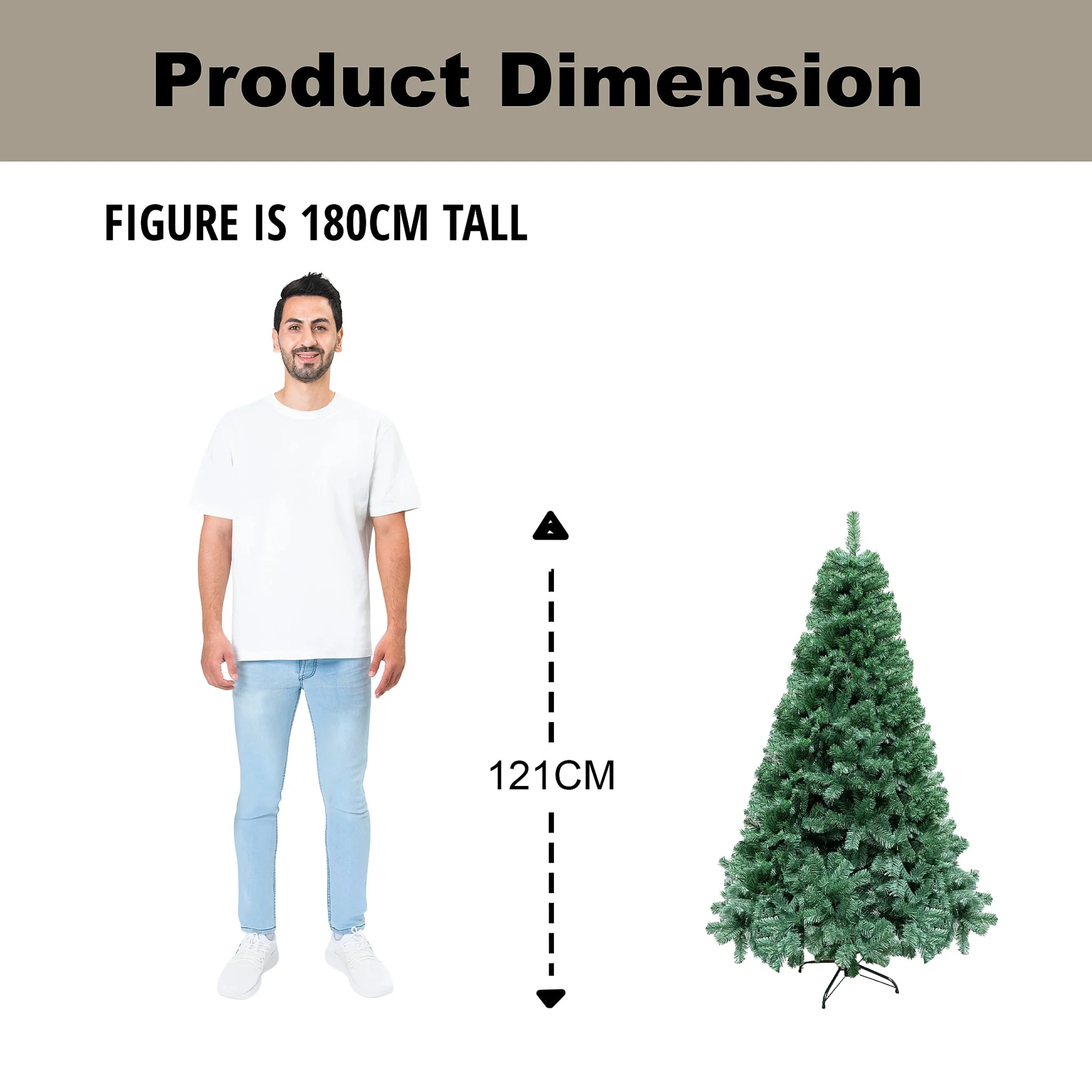 4FT Alaskan Pine Green Artificial Bushy Christmas Tree - 230 Tips - Image 10