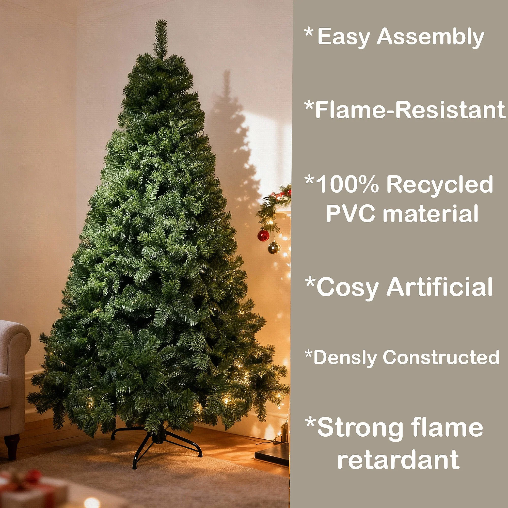 4FT Alaskan Pine Green Artificial Bushy Christmas Tree - 230 Tips - Image 5