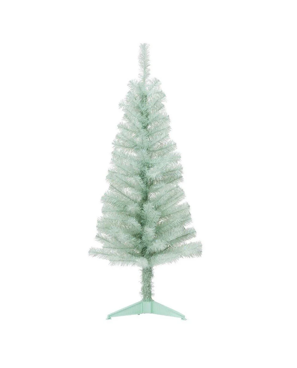 4ft Orelle Iridescent Green Light Wrapped Artificial Christmas Tree