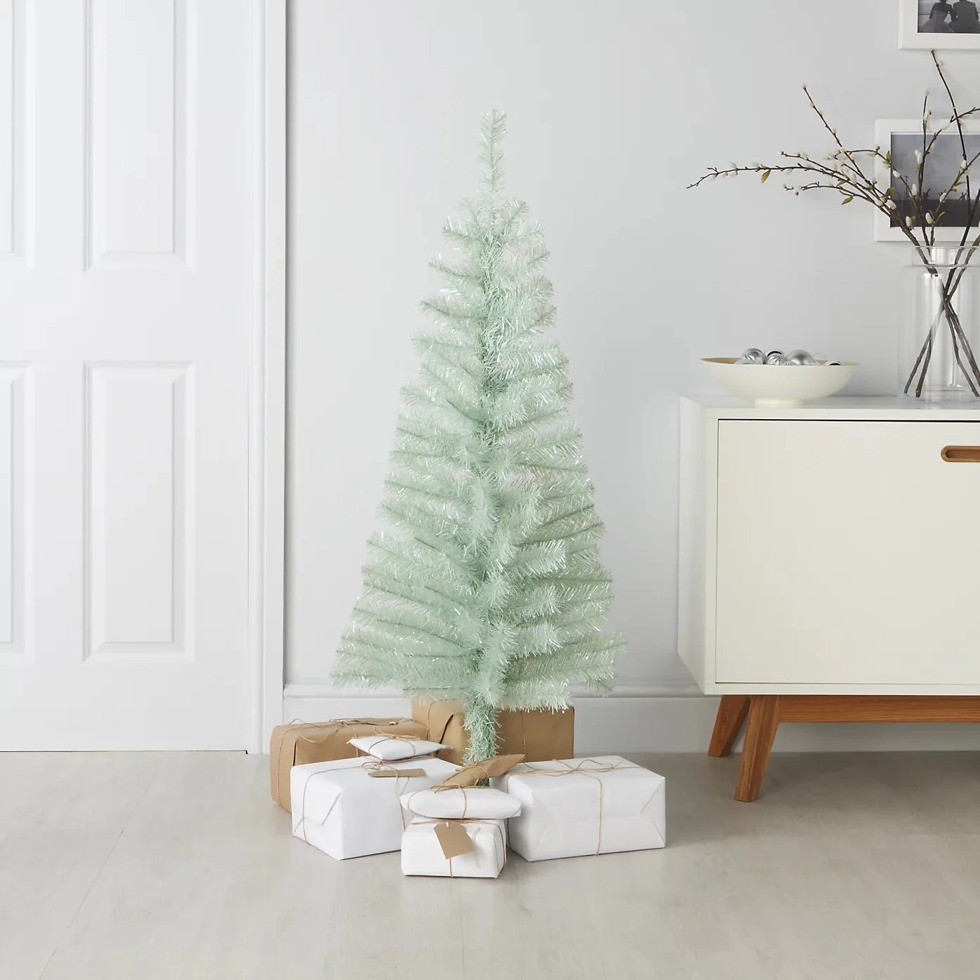 4ft Orelle Iridescent Green Light Wrapped Artificial Christmas Tree - Image 2