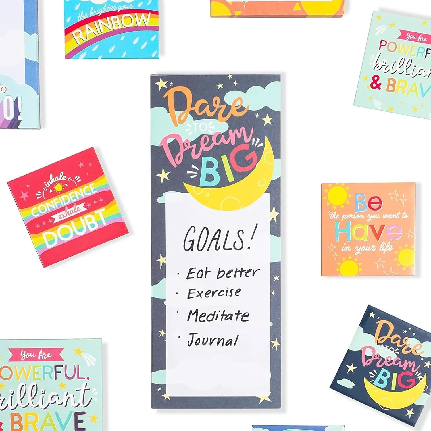 6 Fridge Magnetic To-Do List Notepad with 6 Inspirational Magnets - Image 2