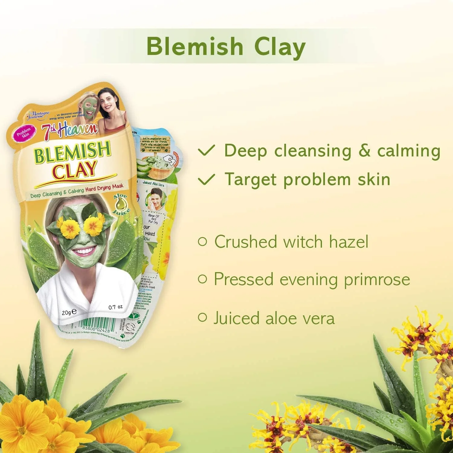 7th Heaven Blemish Clay Masks with Witch Hazel and Aloe Vera - 12 Pack - Image 3