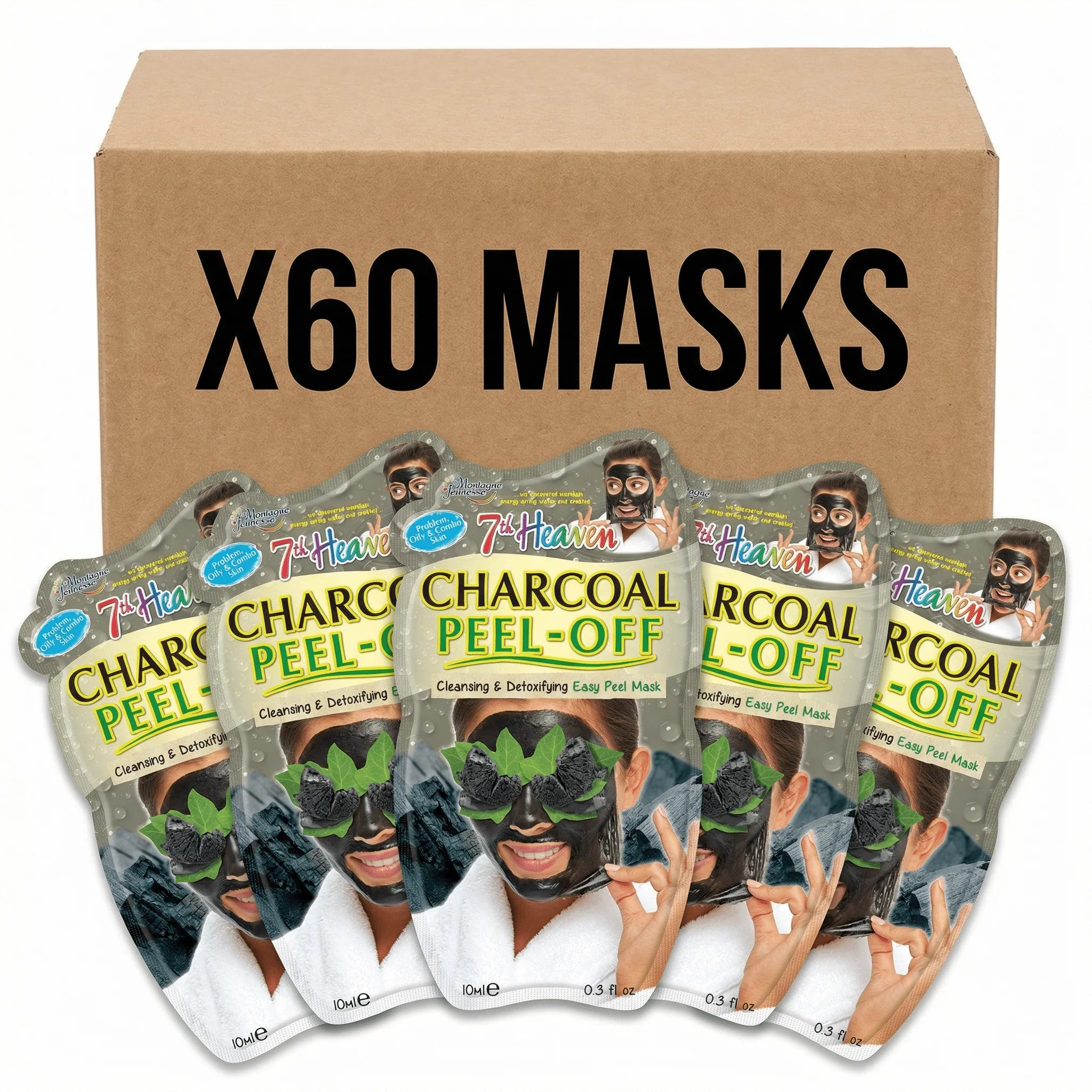 7th Heaven Charcoal Peel-Off Face Masks - X 60