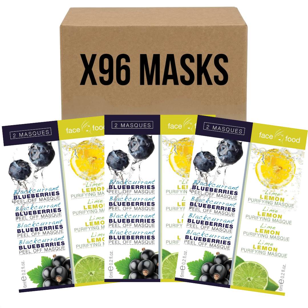 7th Heaven Face Food Blackcurrant/Blueberry Peel & Lime/Lemon Purifying Masks - X 96