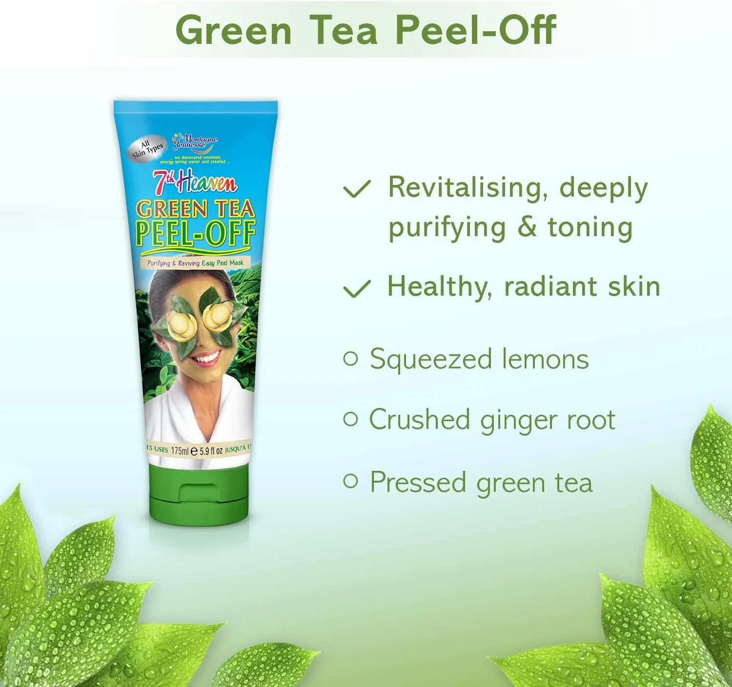 7th Heaven Green Tea Peel-Off 175ml Tube - 3 Pack - Image 6