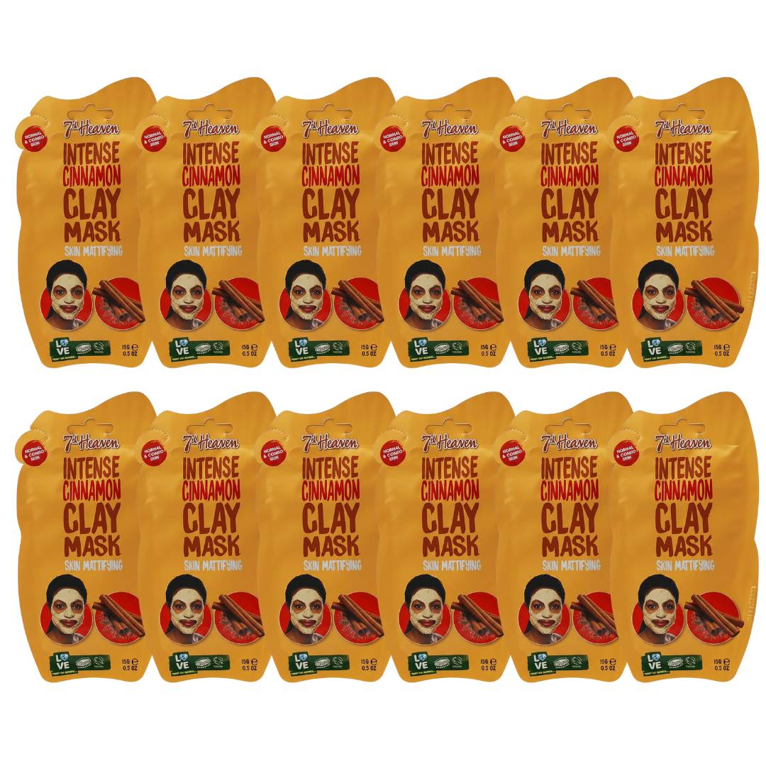 7th Heaven Intense Cinnamon Clay Face Masks - 12 Pack