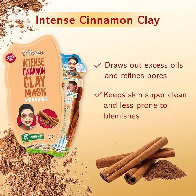 7th Heaven Intense Cinnamon Clay Face Masks - 12 Pack - Image 4