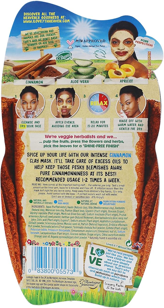 7th Heaven Intense Cinnamon Clay Face Masks - 12 Pack - Image 3