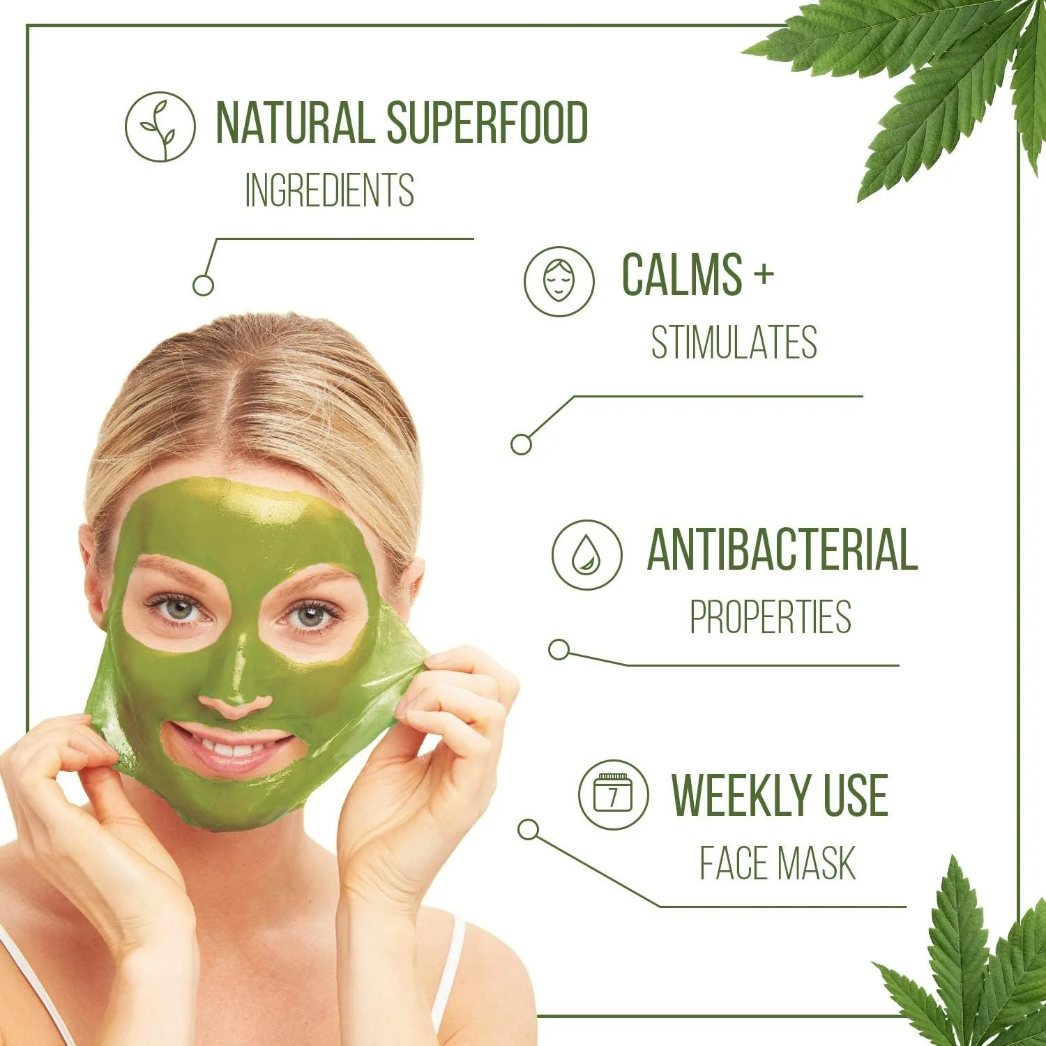 7th Heaven Superfood Cannabis Sativa Peel-Off Mask - 12 Pack - Image 4
