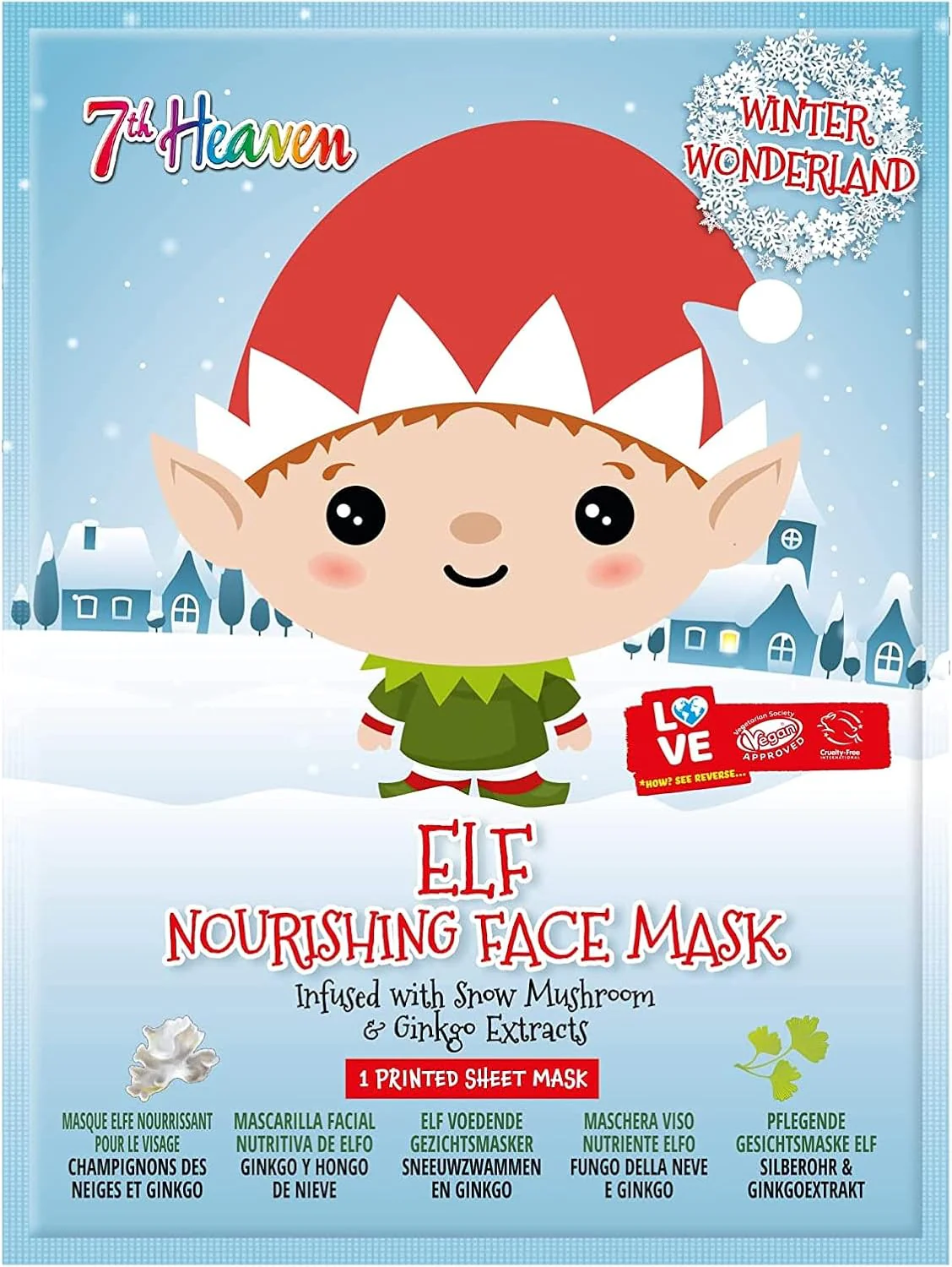 7th Heaven Winter Wonderland Elf Facial Sheet Mask - 20 Pack - Image 2
