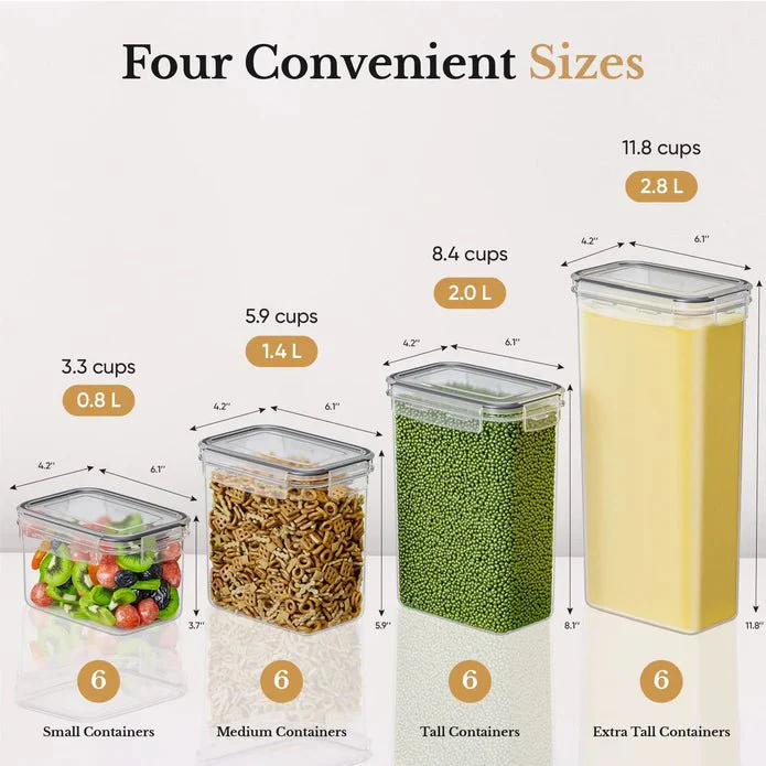 Airtight Food Storage Container Set - 24 Piece - Image 2
