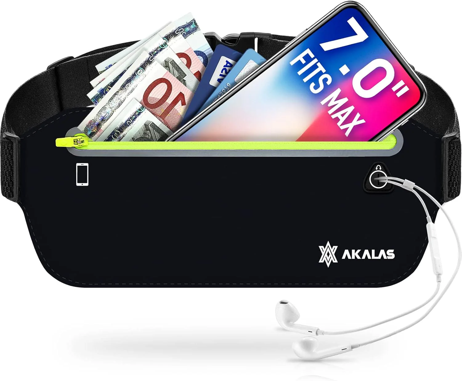 Akalas Ultra Slim Running Belt Waist Pack (Various Colours) - Image 2
