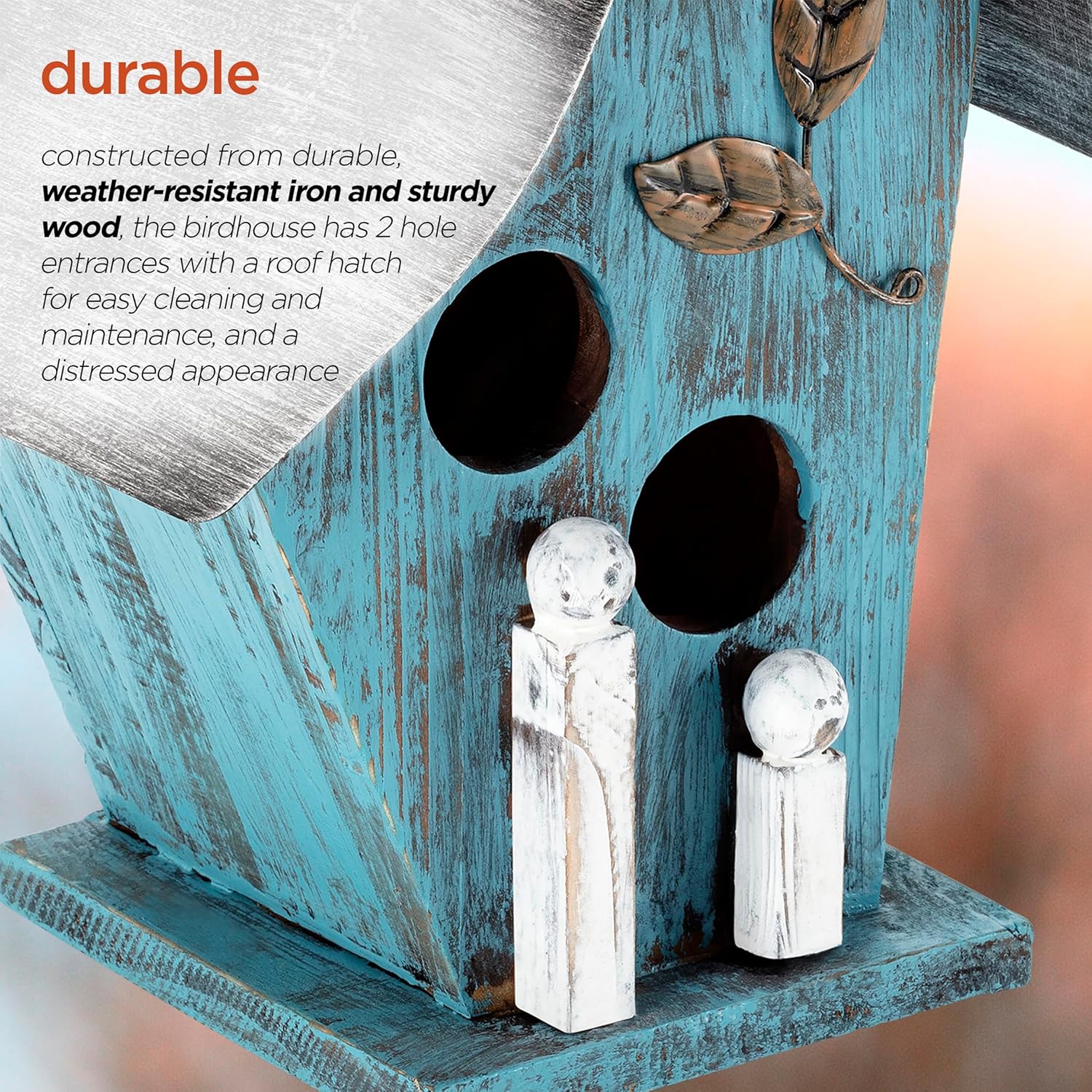 Alpine Corporation 30cm Outdoor Hanging Birdhouse - Blue - Image 4