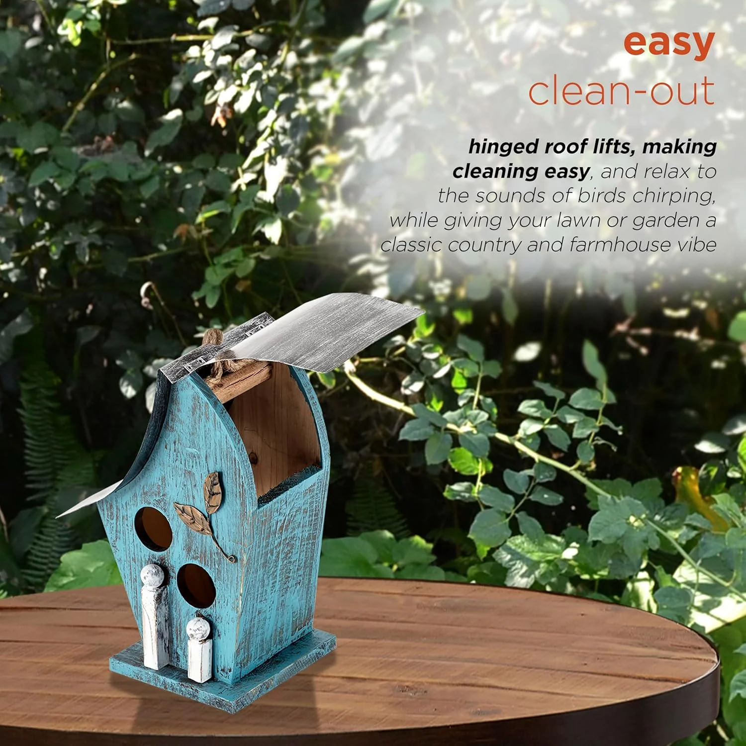 Alpine Corporation 30cm Outdoor Hanging Birdhouse - Blue - Image 6