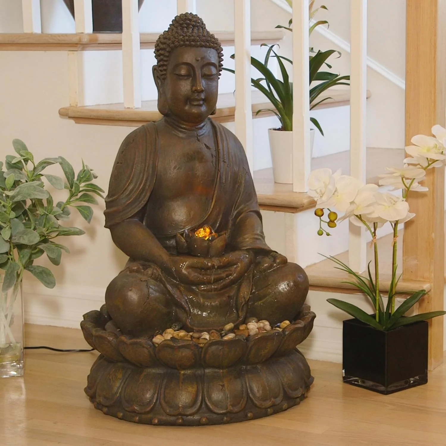 Alpine Corporation 84 cm Tall Indoor/Outdoor Meditating Buddha Water Fountain - Image 2