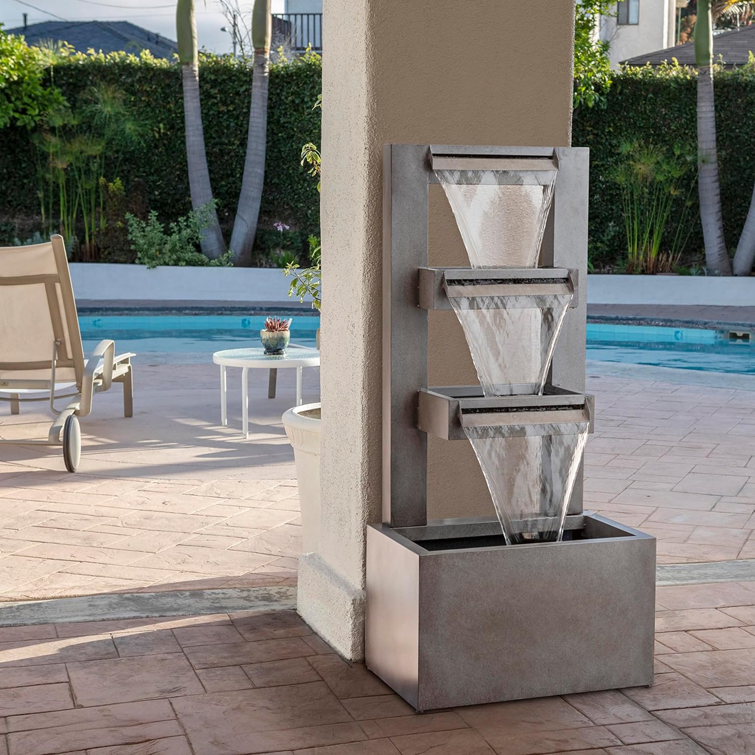 Alpine Corporation Metal Fountain - Grey - Image 2