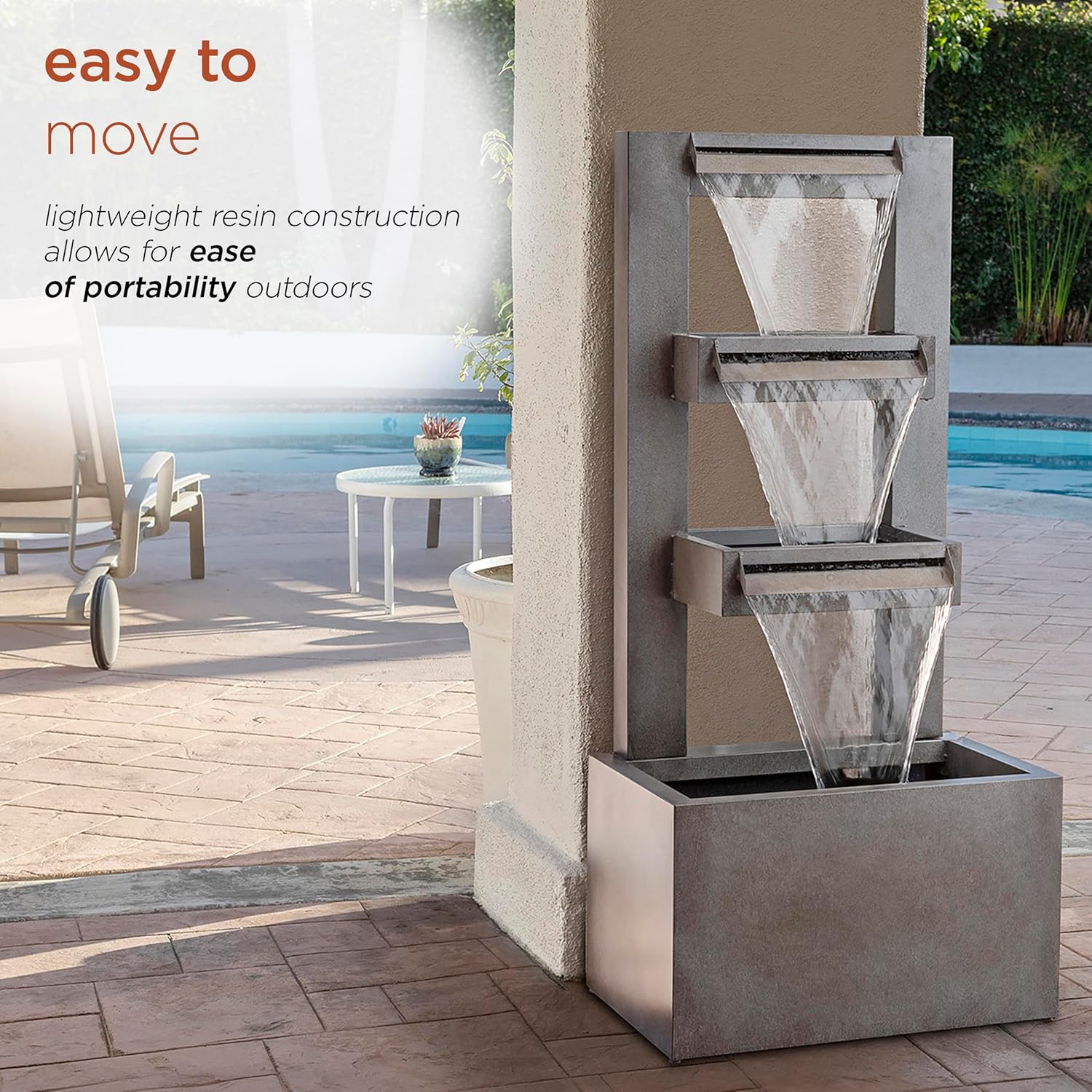 Alpine Corporation Metal Fountain - Grey - Image 6
