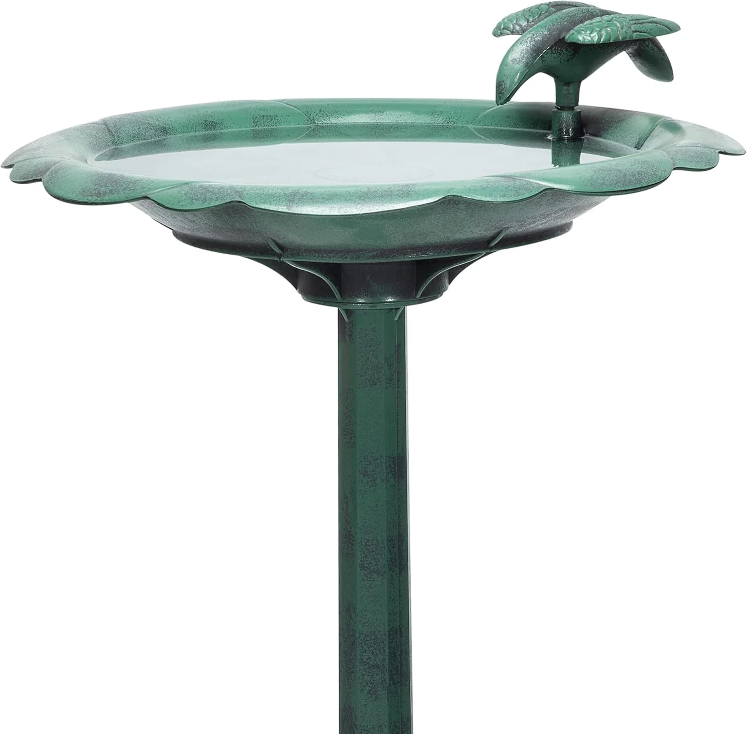 Alpine Corporation Outdoor Antique Flower Birdbath - Green - Image 9