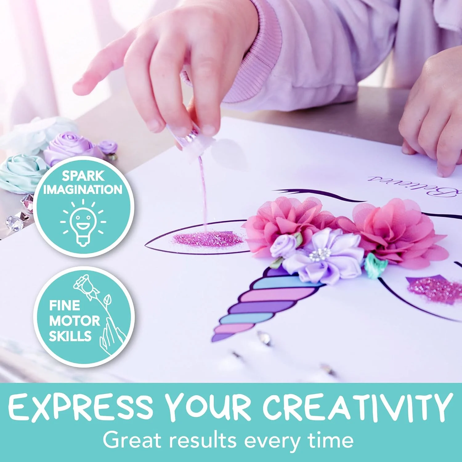 Amitié Lane DIY Unicorn Picture Craft Kit - Create Your Own Wall Art Decor - Image 4