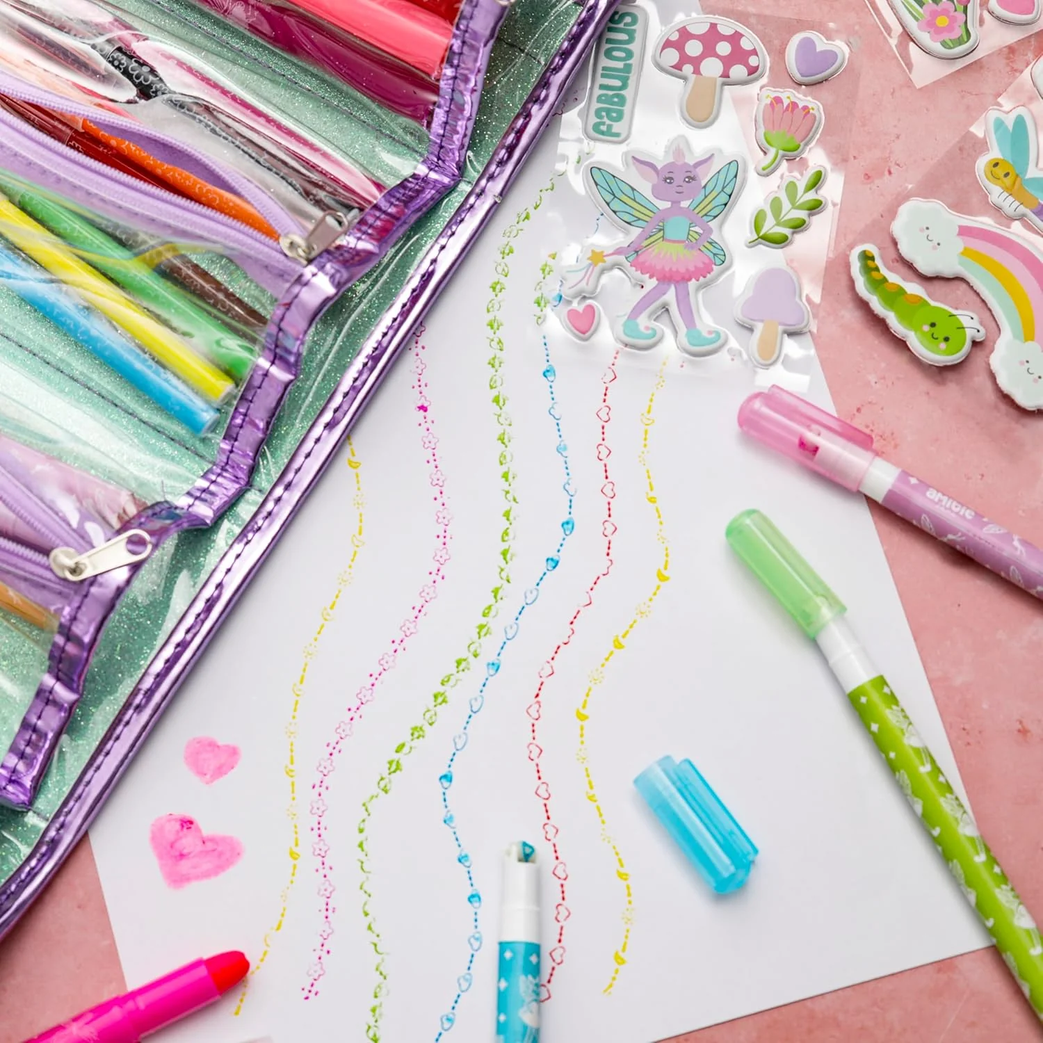 Amitié Lane Scented Markers With Fairy Pencil Case 6YRS+ - Image 2