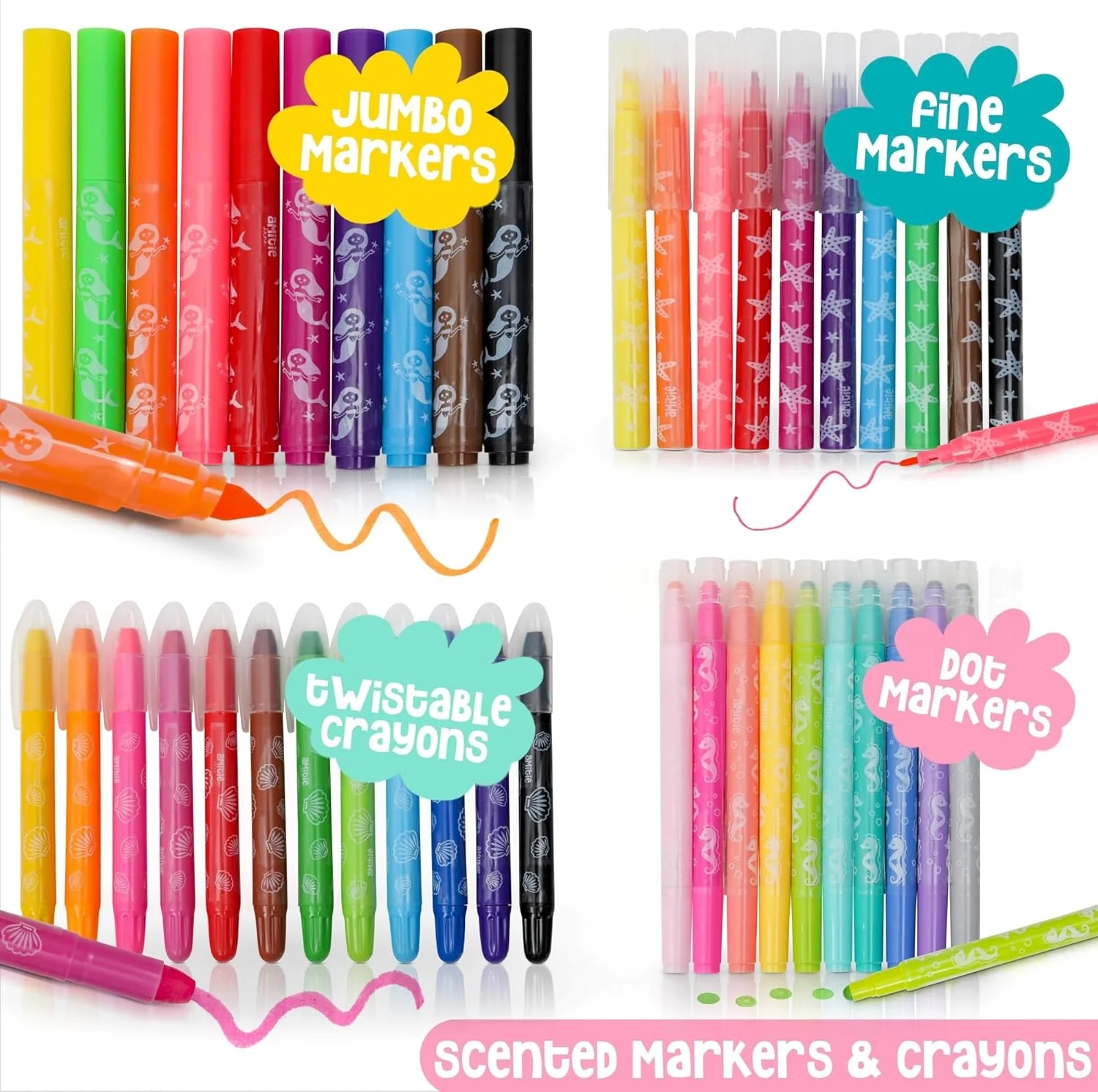 Amitié Lane Scented Markers With Mermaid Pencil Case - 6-9YRS - Image 7